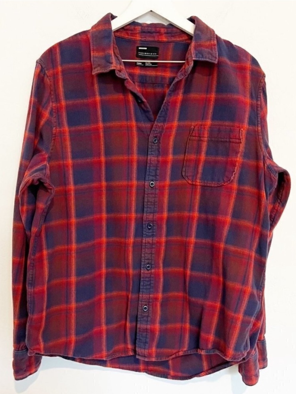 Public Opinion Shirt Size XL Plaid Button Up Collared Long Sleeve Alternative